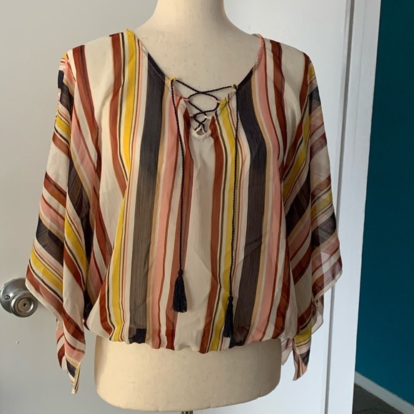Sanctuary Tops - NWT Sanctuary “Desert Escape “ Striped Gauzy Blouse.